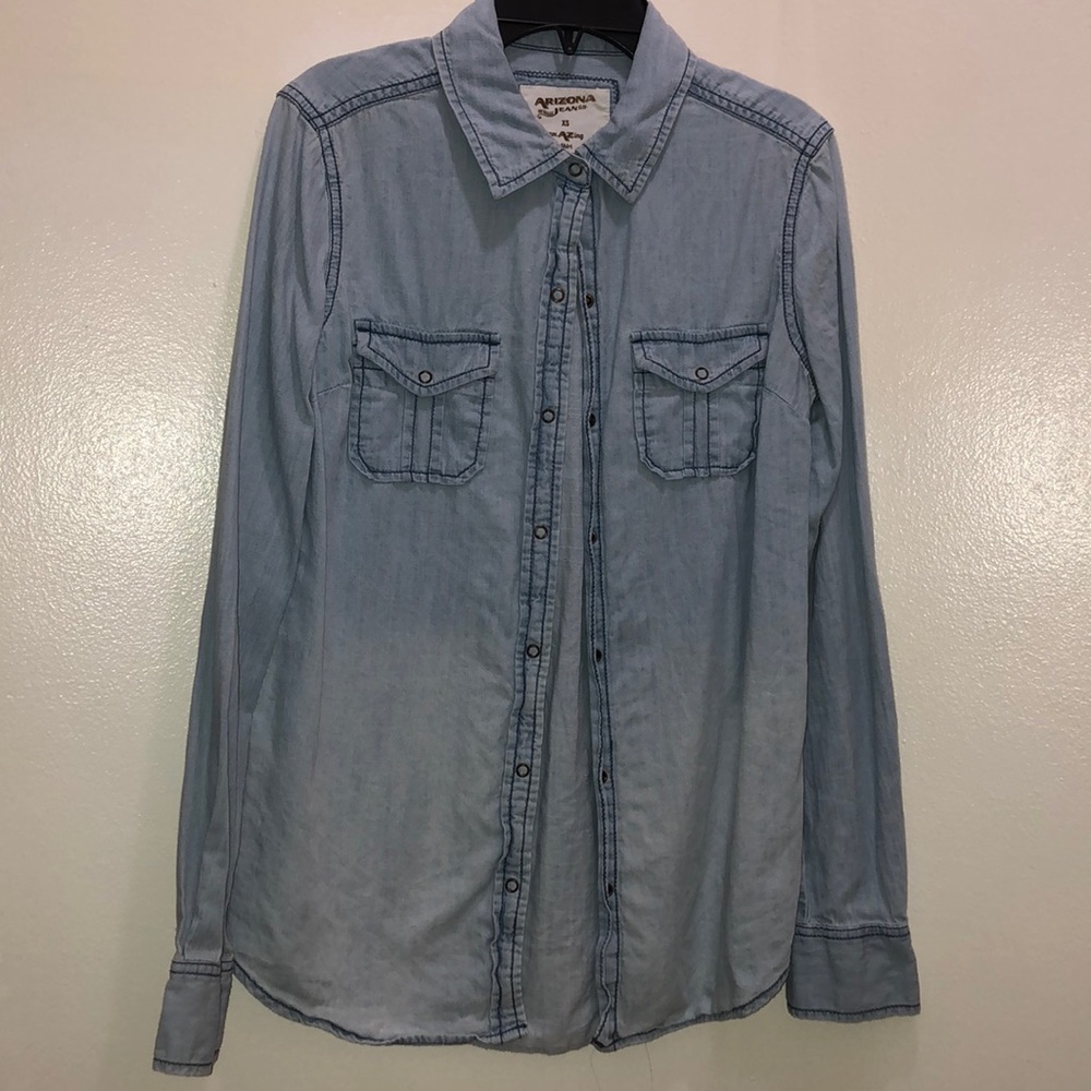 Denim Button-down Top  Size: XS